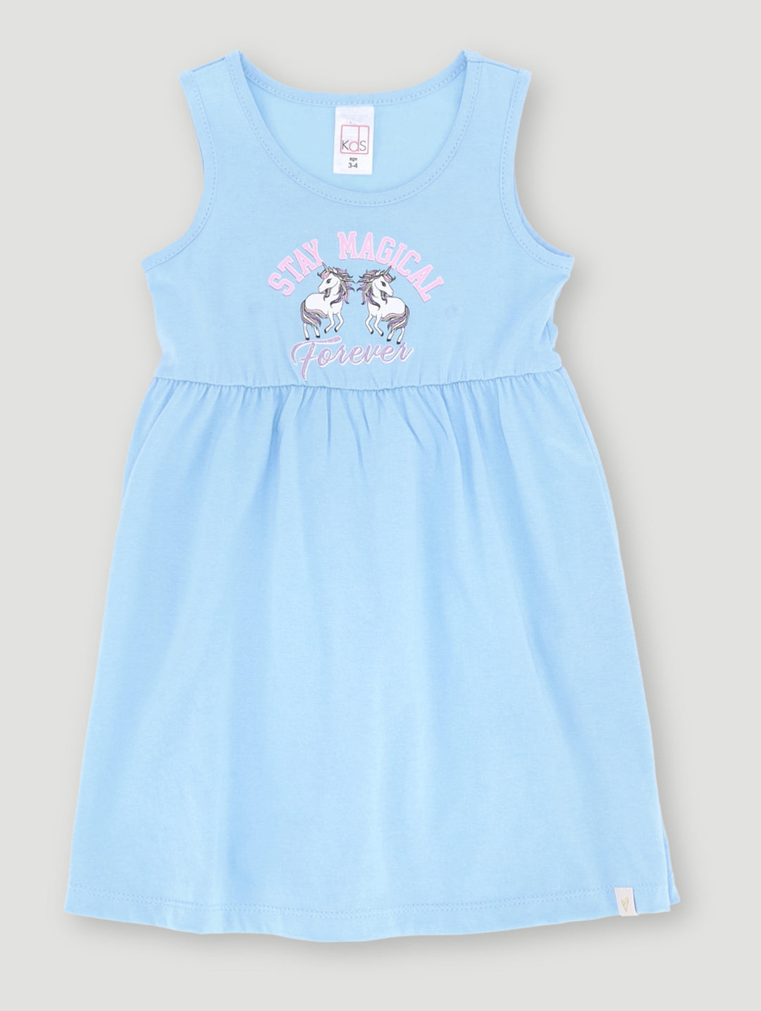 Pre-Girls Short Sleeve Dress - Light Blue