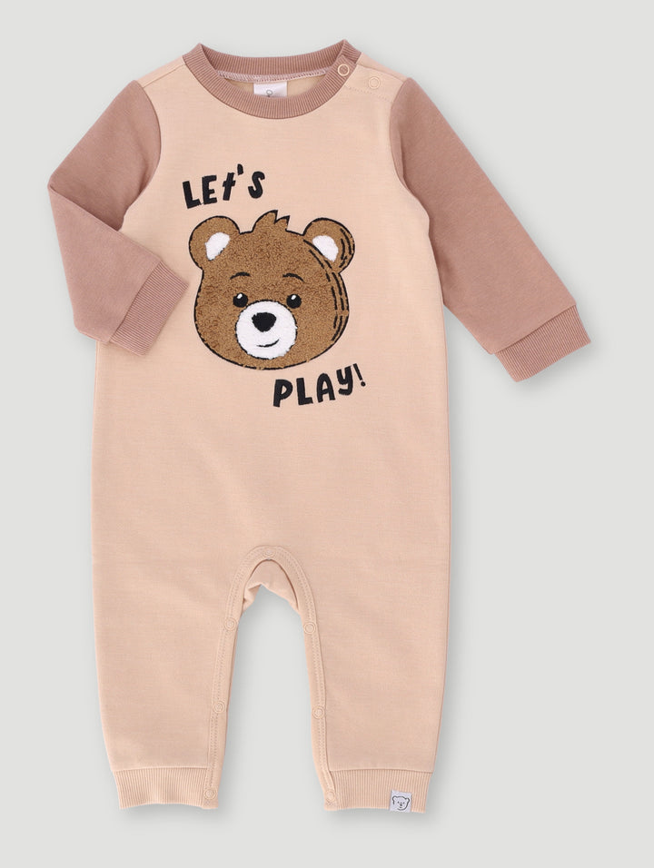 Baby Boys Colour Block Playsuit  - Brown