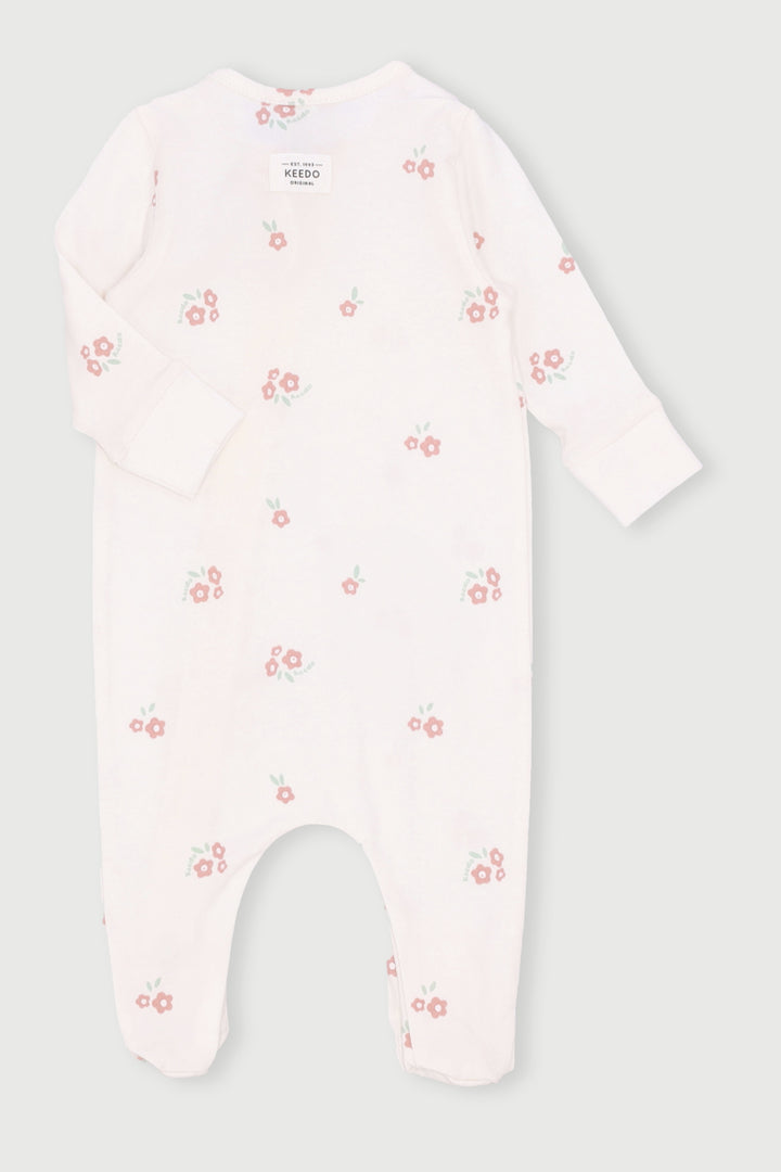 Keedo Baby Girls Floral Sleepsuit - Cream