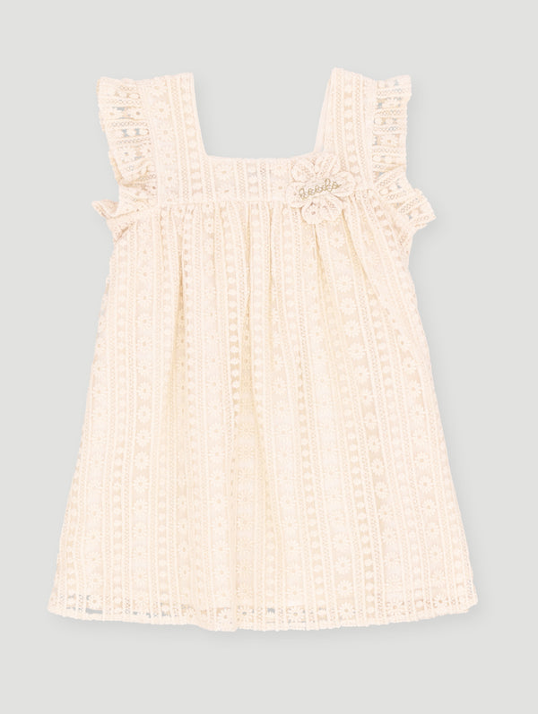Keedo Girls Lace Dress - Beige