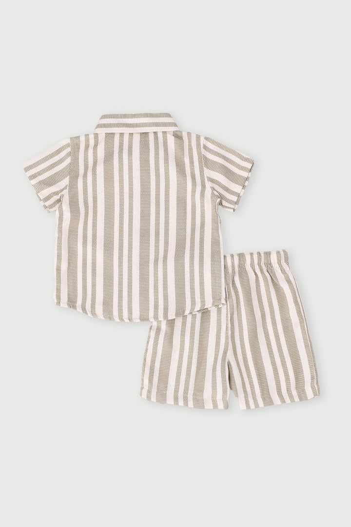 Baby Boys Textured Stripe Set - Sage