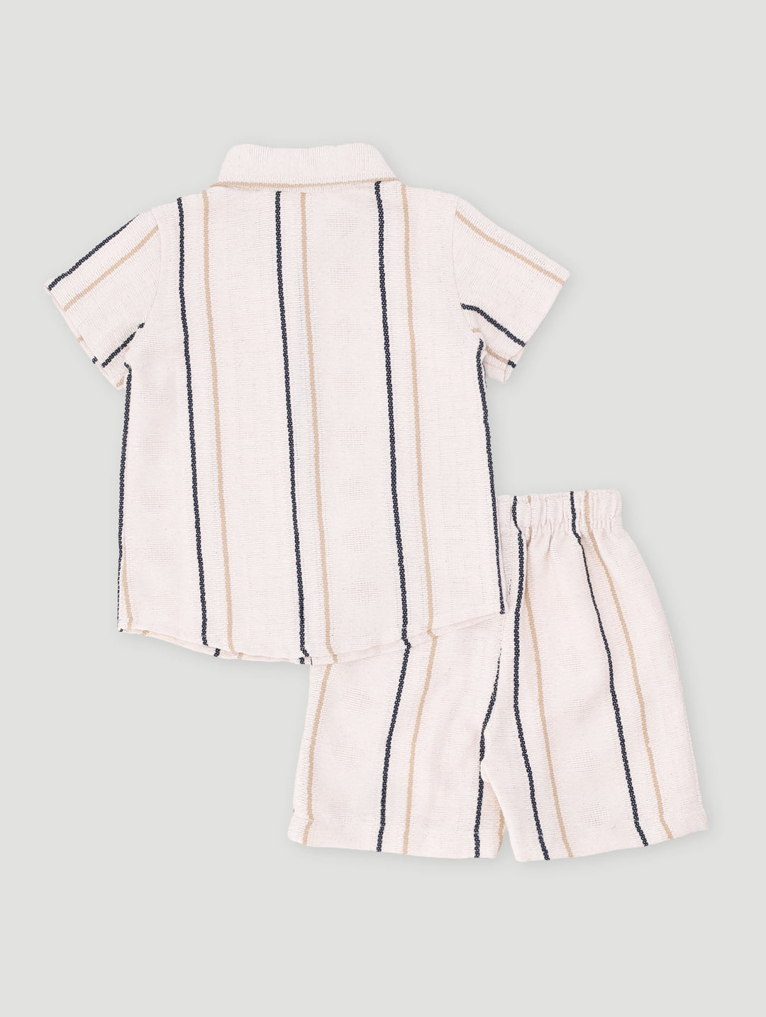 Baby Boys Stripe Textured Set - Navy/Cream