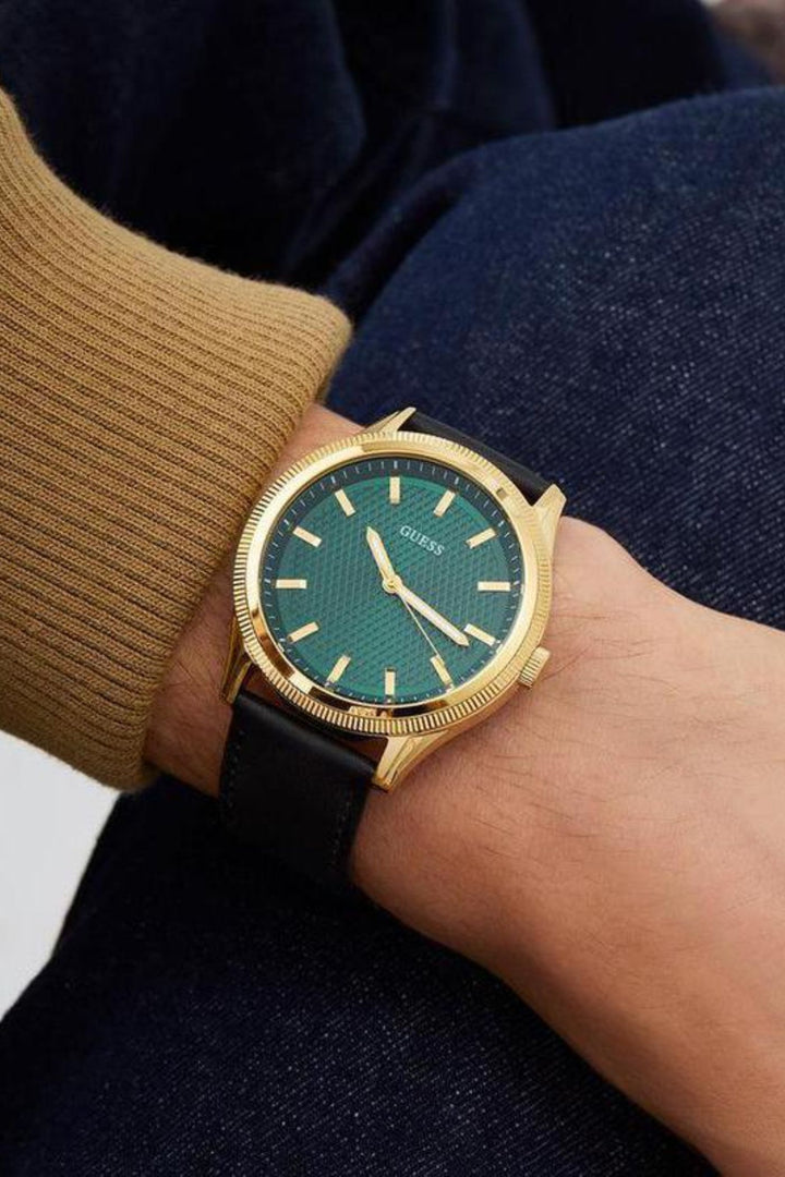 Black Gold Tone Analogue Watch