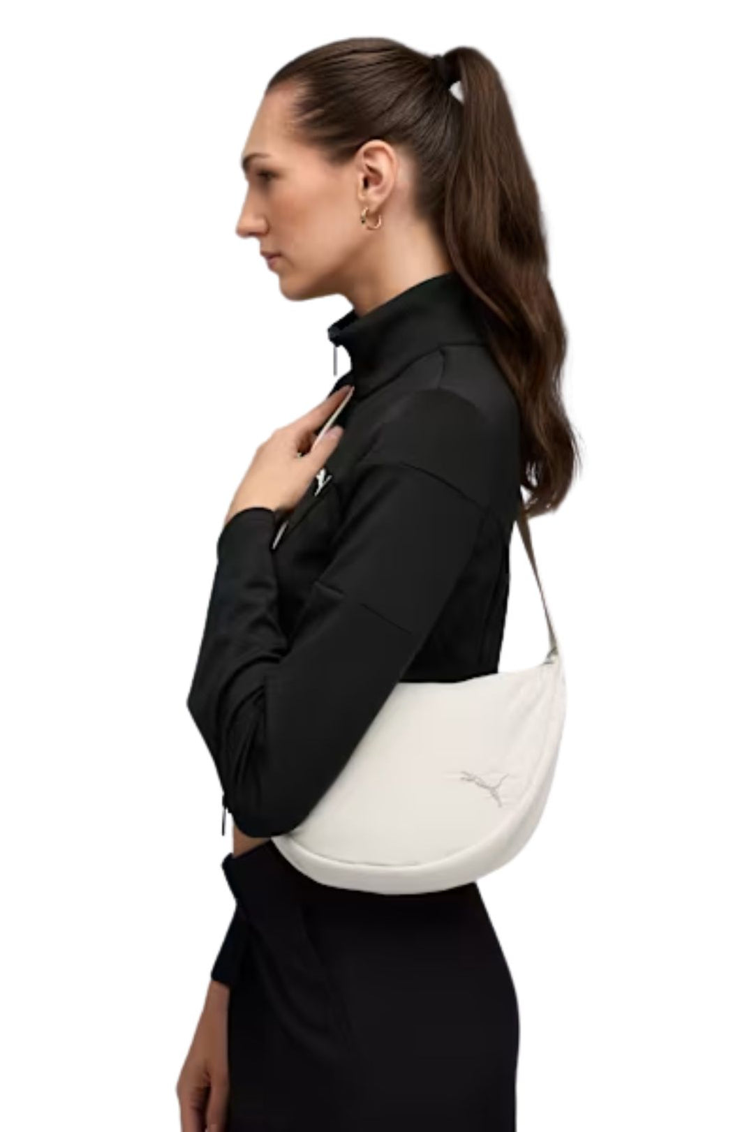 Her Half Moon Bag - Alpine Snow