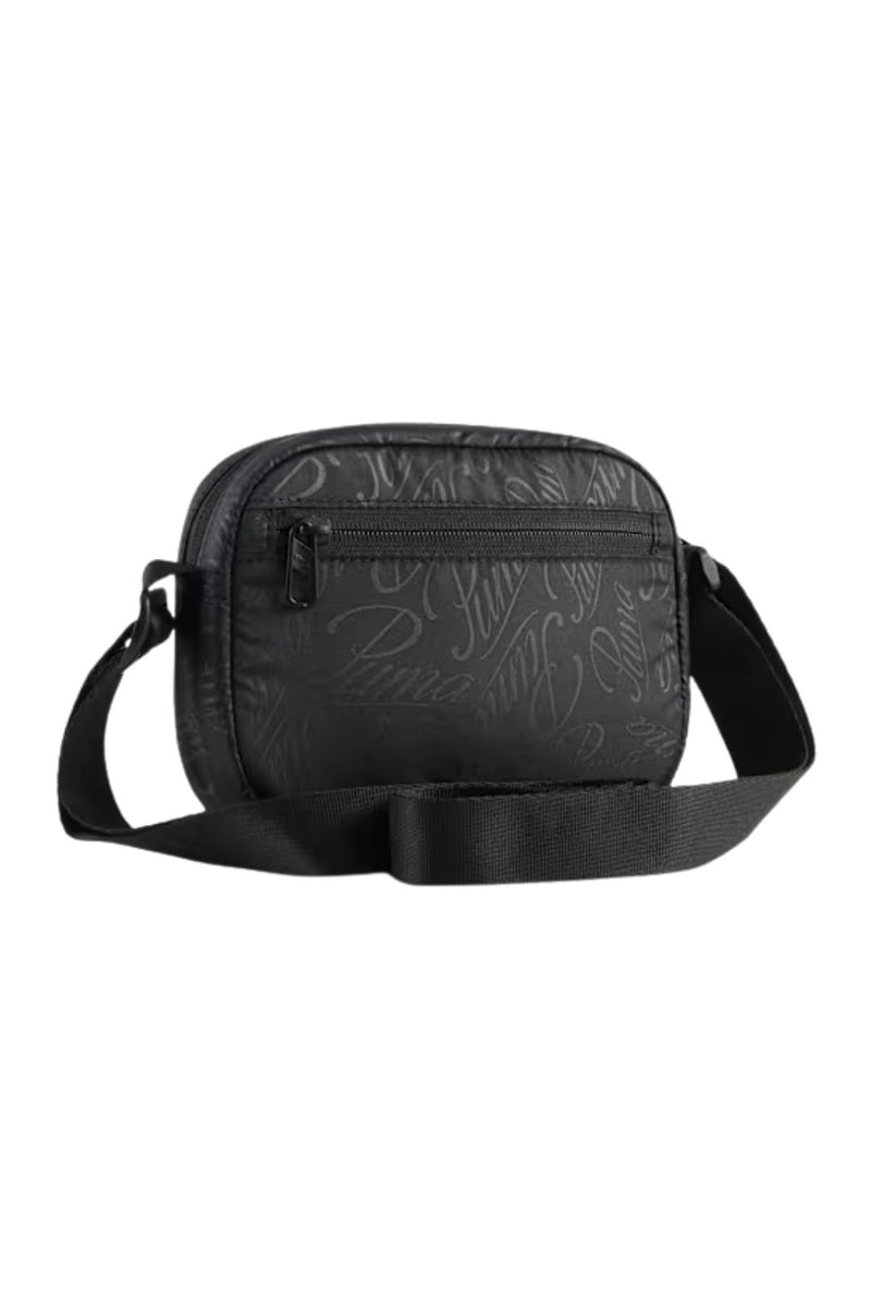Pop Crossbody Black-Script Print Bag - Black