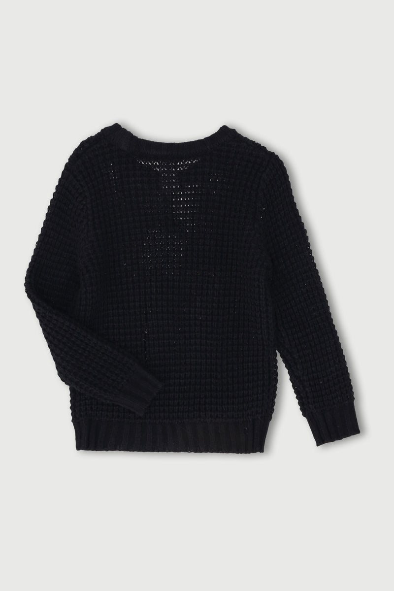 Pre-Boys 3D NY Knit Pullover - Black