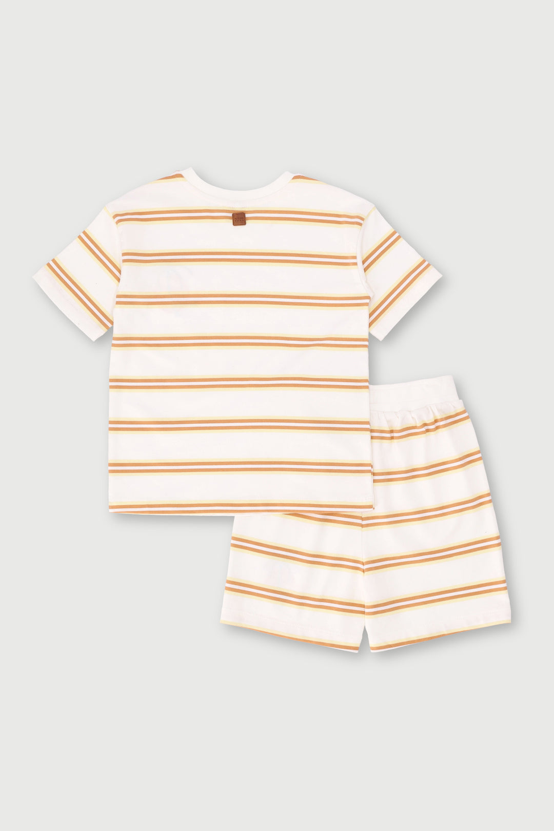 Keedo Boys Tee & Short Stripe Set - White