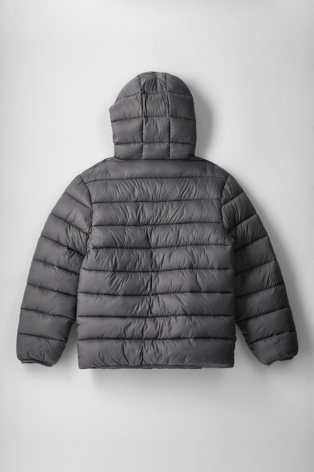 Boys Charcoal Puffer Jacket - Charcoal