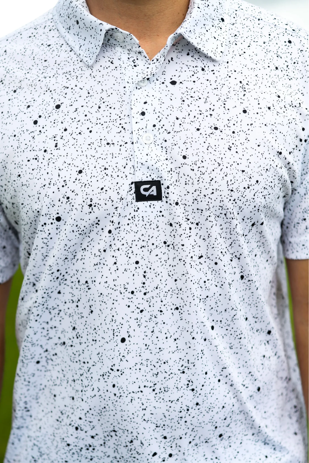 Ink Splatter Golfer - White
