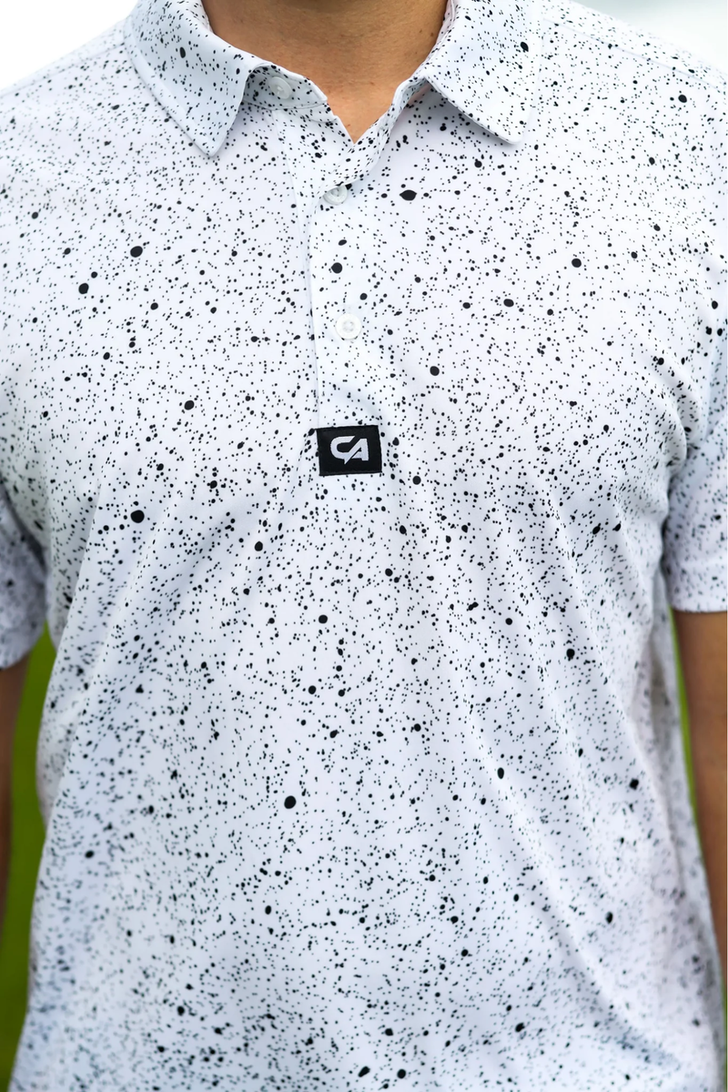 Ink Splatter Golfer - White