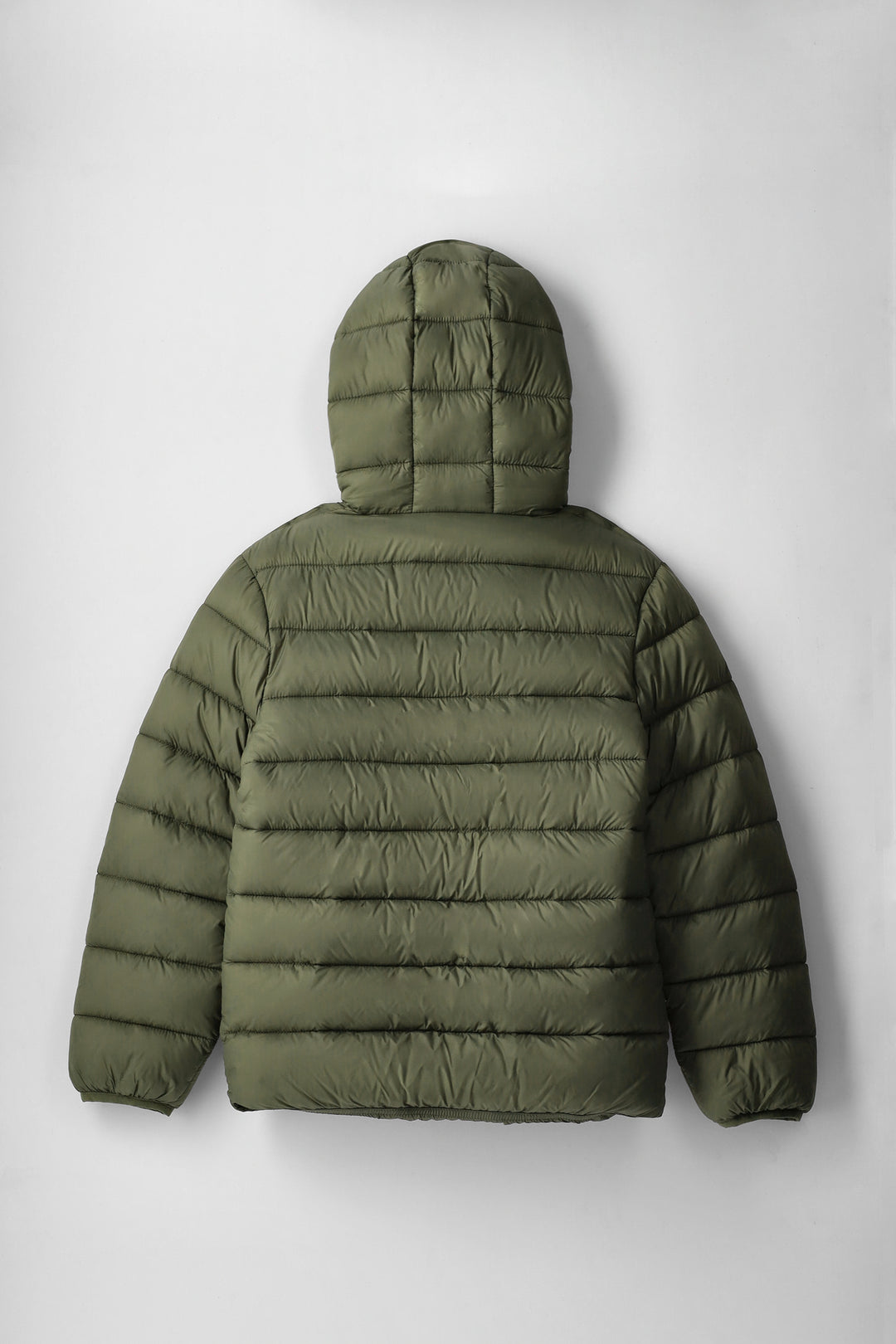 Boys Olive Puffer Jacket - Olive