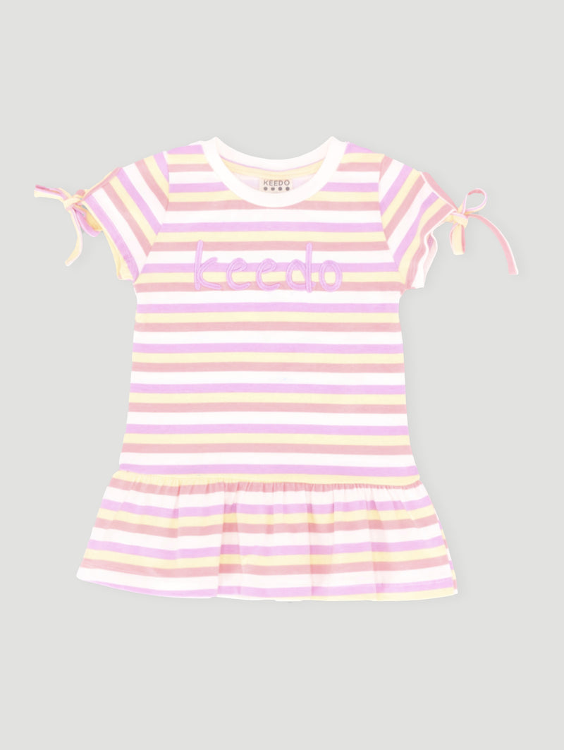 Keedo Baby Girls Stripe Dress - Multi