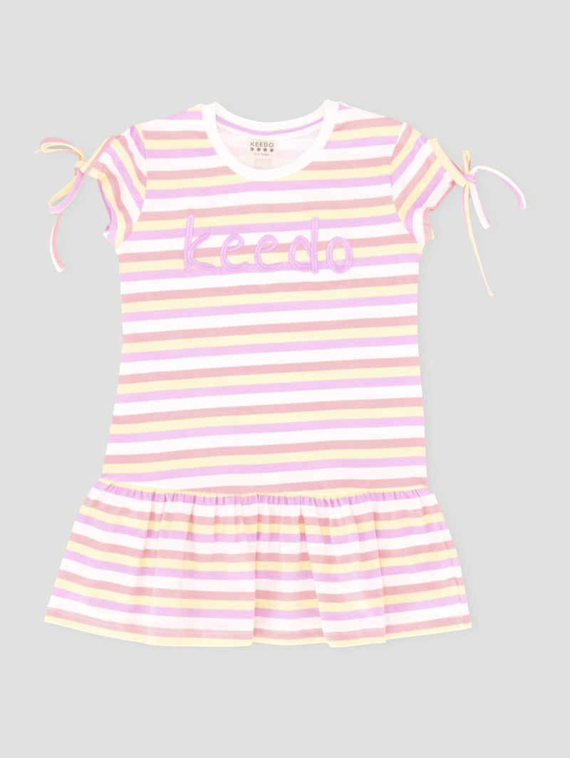Keedo Girls Core Stripe Dress - Multi