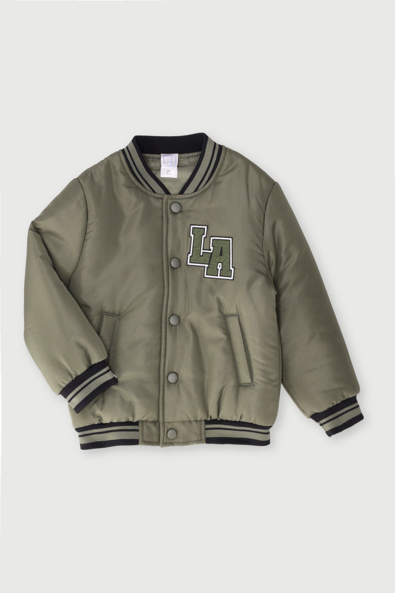 Pre-Boys Baseball Jacket - Olive