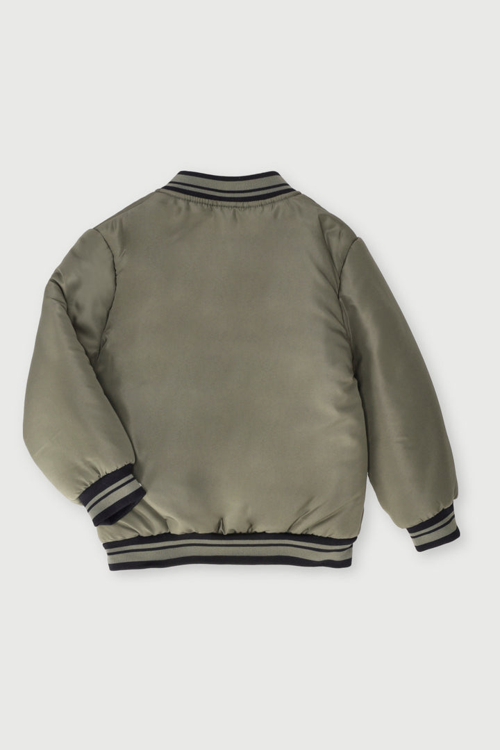 Pre-Boys Baseball Jacket - Olive