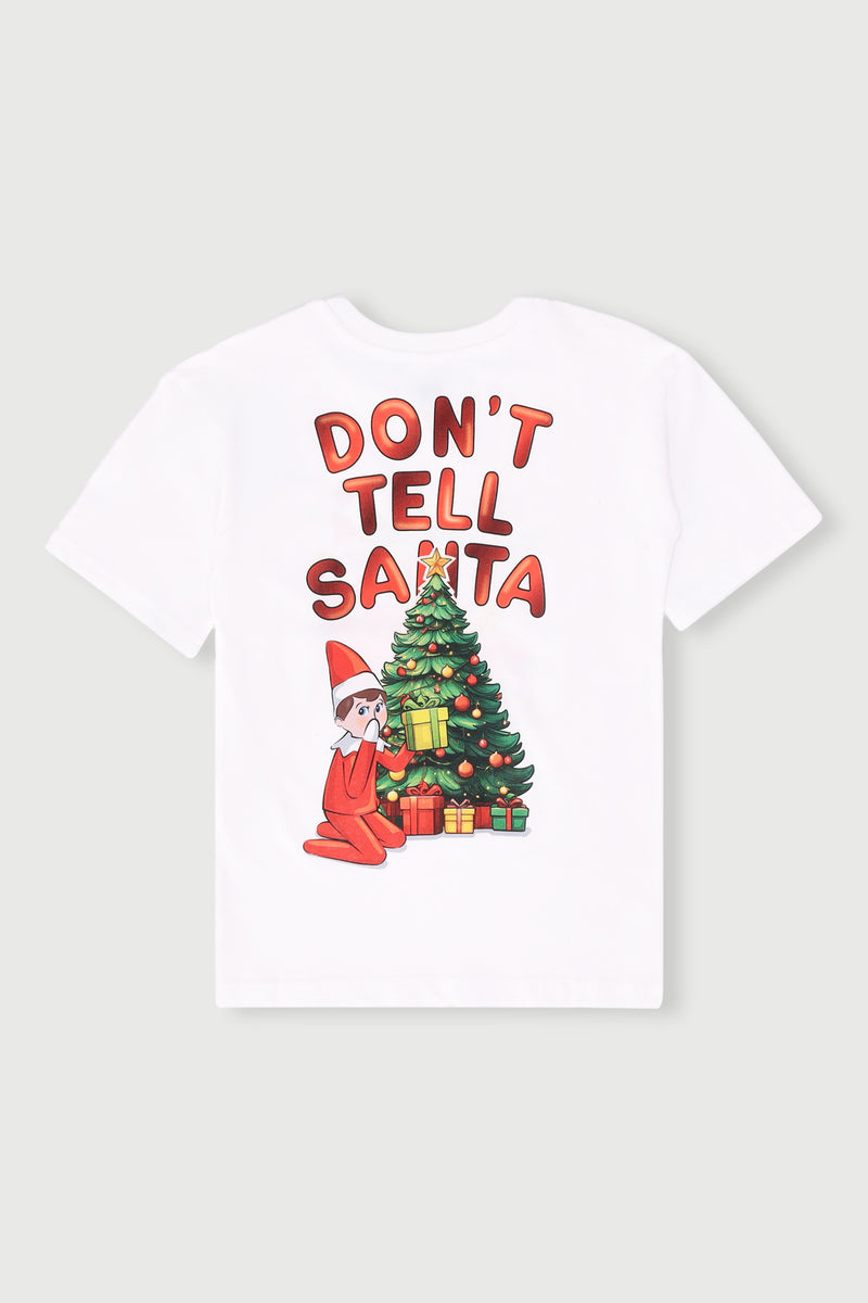 Pre-Boys Christmas Elf Foil Tee - White