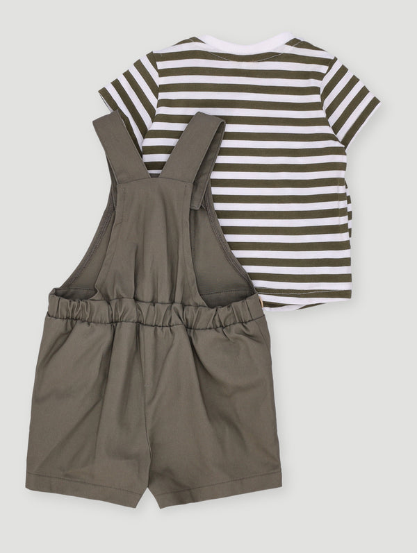 Keedo Baby Boys Stripe Dungi Set - Fatigue
