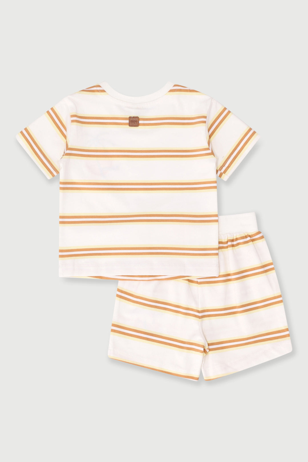 Keedo Baby Boys Tee & Short Stripe Set - Stone