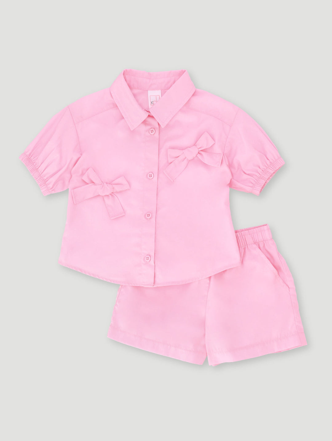 Pre-Girls Bow Poplin Set - Pink