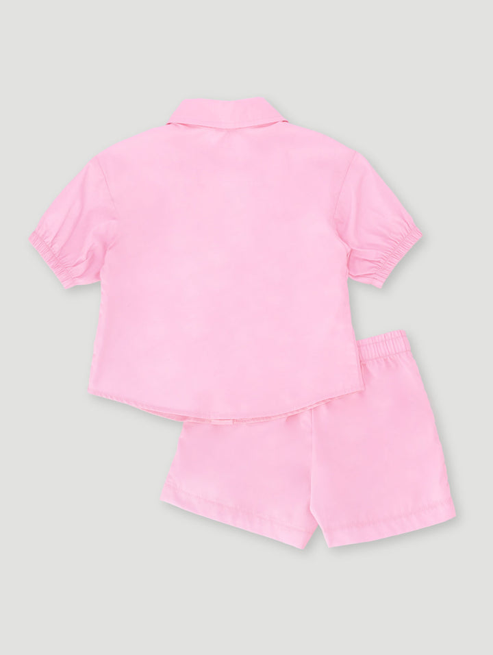 Pre-Girls Bow Poplin Set - Pink