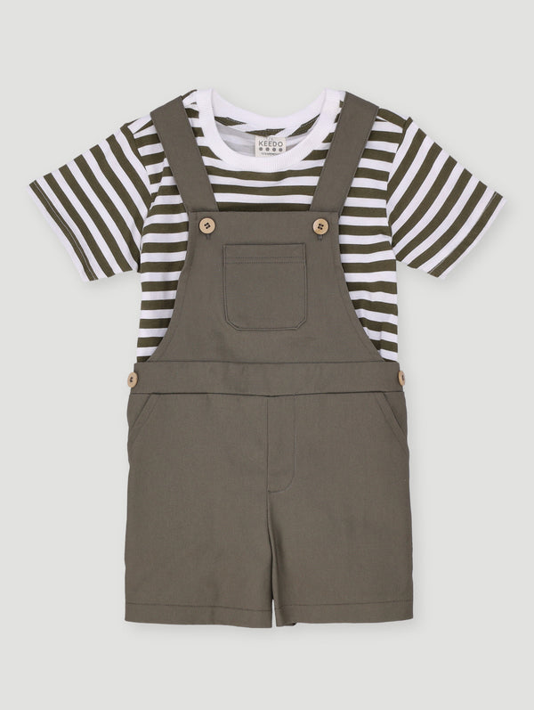 Keedo Boys Stripe Dungi Set - Fatigue