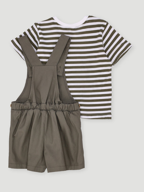 Keedo Boys Stripe Dungi Set - Fatigue