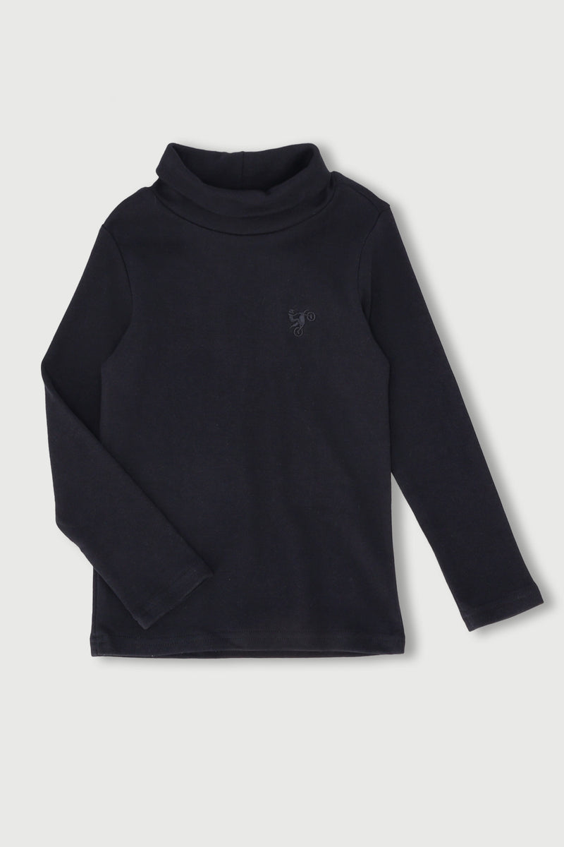 Pre-Boys Embroidered Poloneck - Black