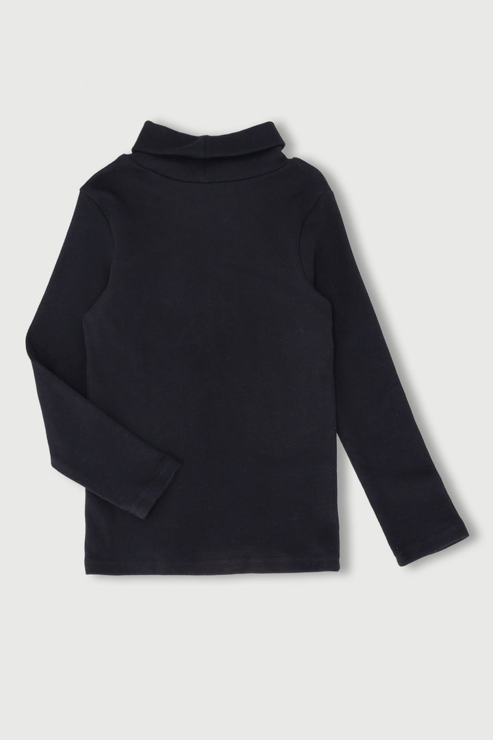 Pre-Boys Embroidered Poloneck - Black