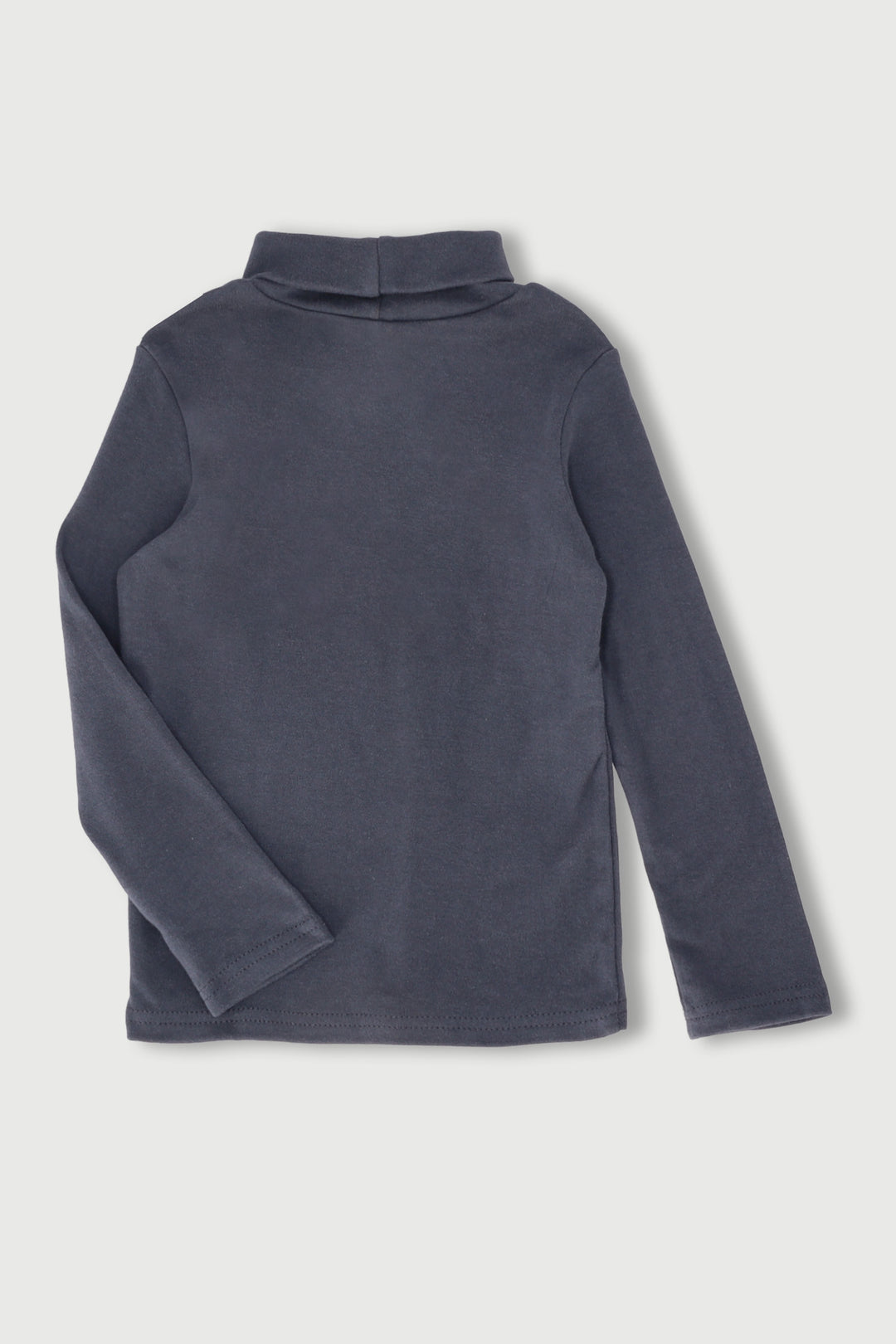 Pre-Boys Long Sleeve Embroidered Poloneck - Charcoal