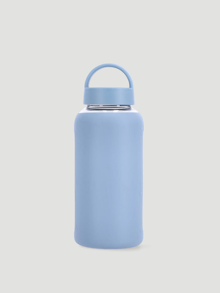Medium Silicone Glass Bottle 800ml - Light Grey