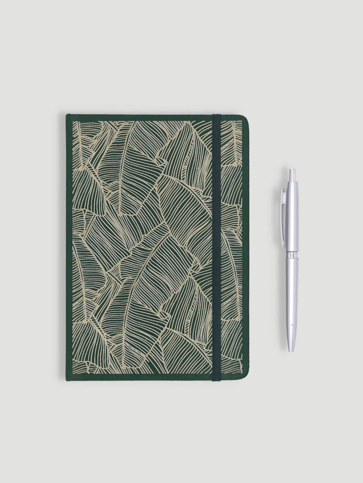 A5 Notebook With Pen - Emerald