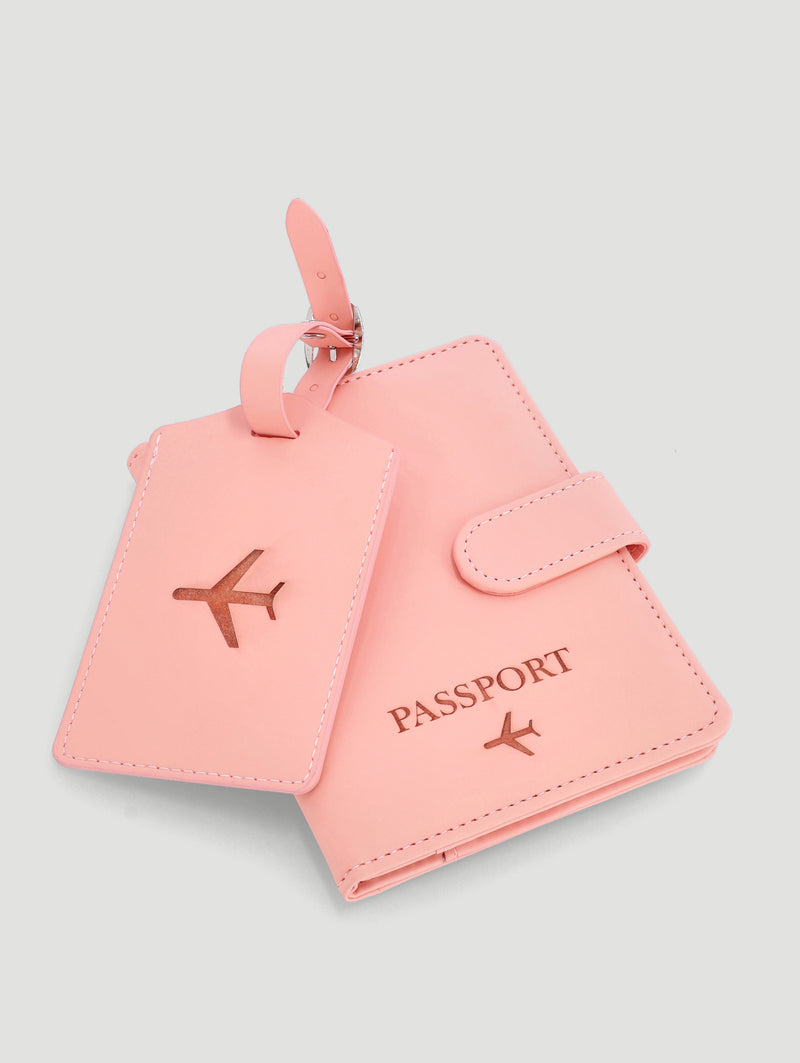 Debossed Passport & Luggage Tag - Blush