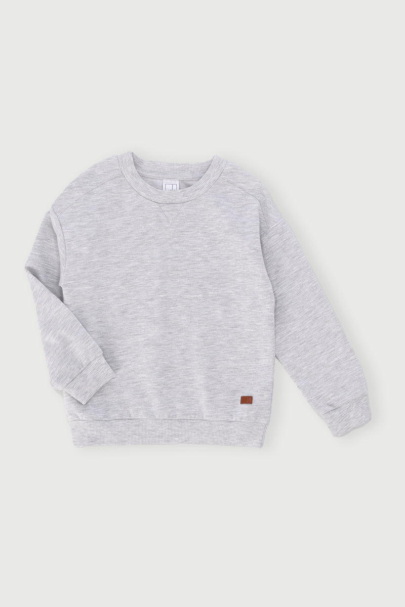 Pre-Boys Fleece Crew Top - Ice Melange