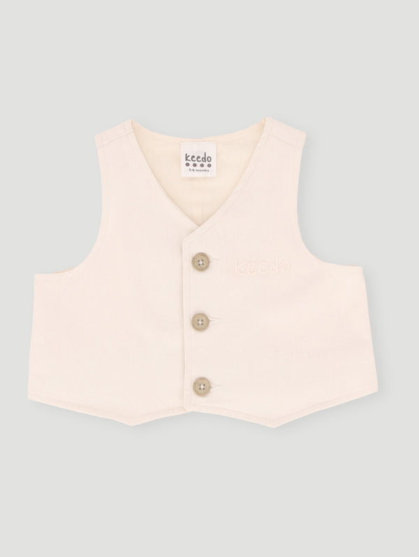 Keedo Baby Boys Premium Waistcoat - Beige