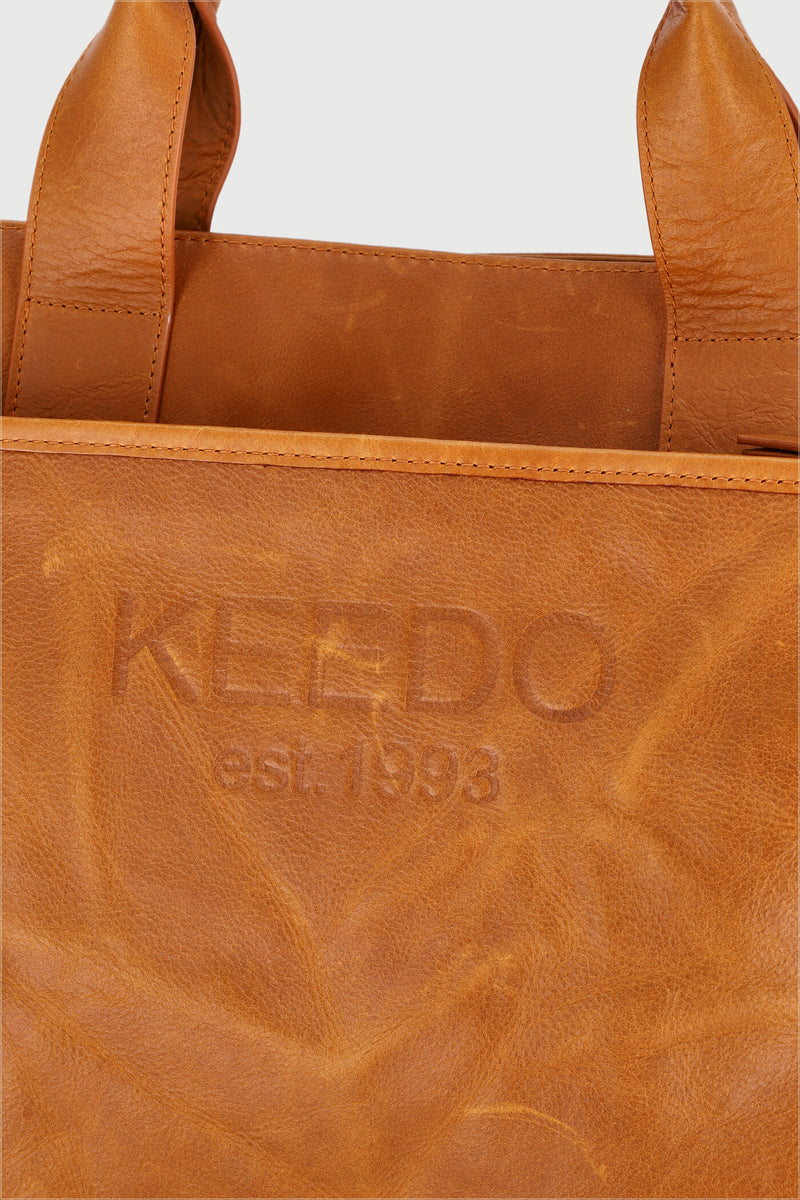 Keedo Genuine Leather Nappy Bag - Brown