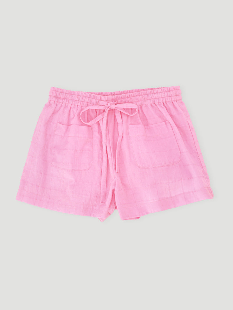 Pre-Girls Front Pocket Woven Short - Pink