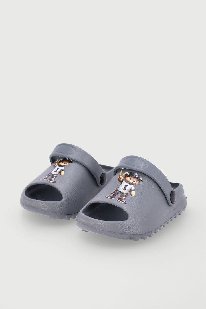 Pre-Boys Bear Moulded Slide - Grey