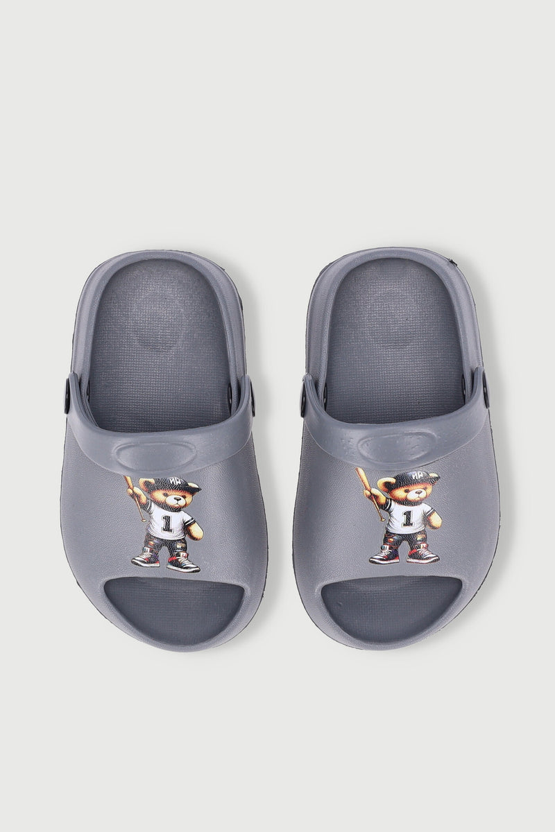 Pre-Boys Bear Moulded Slide - Grey