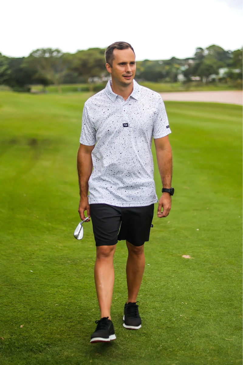 Ink Splatter Golfer - White