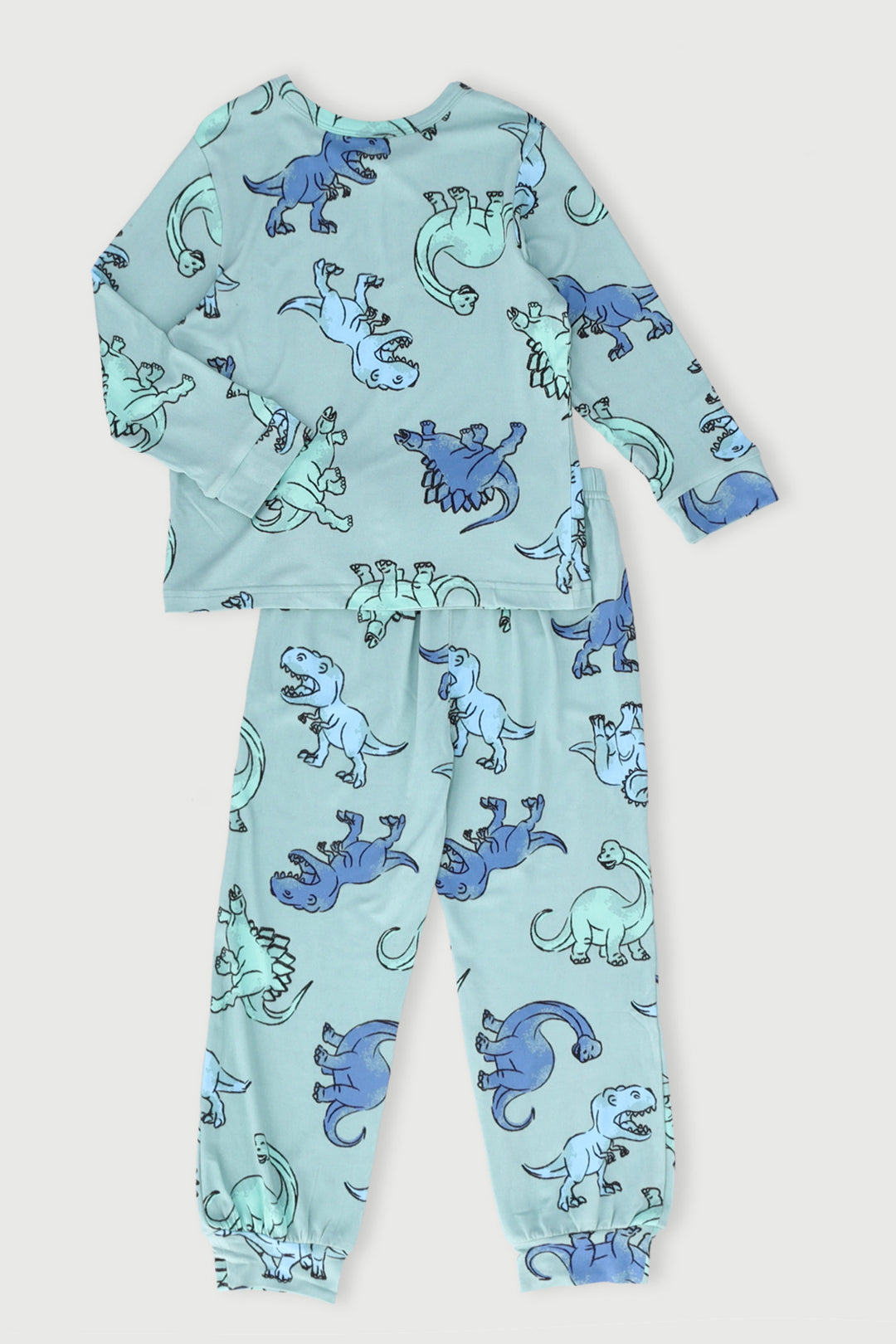 Pre-Boys Long Sleeve Dinosaur Print Dty Sleep Set - Sage