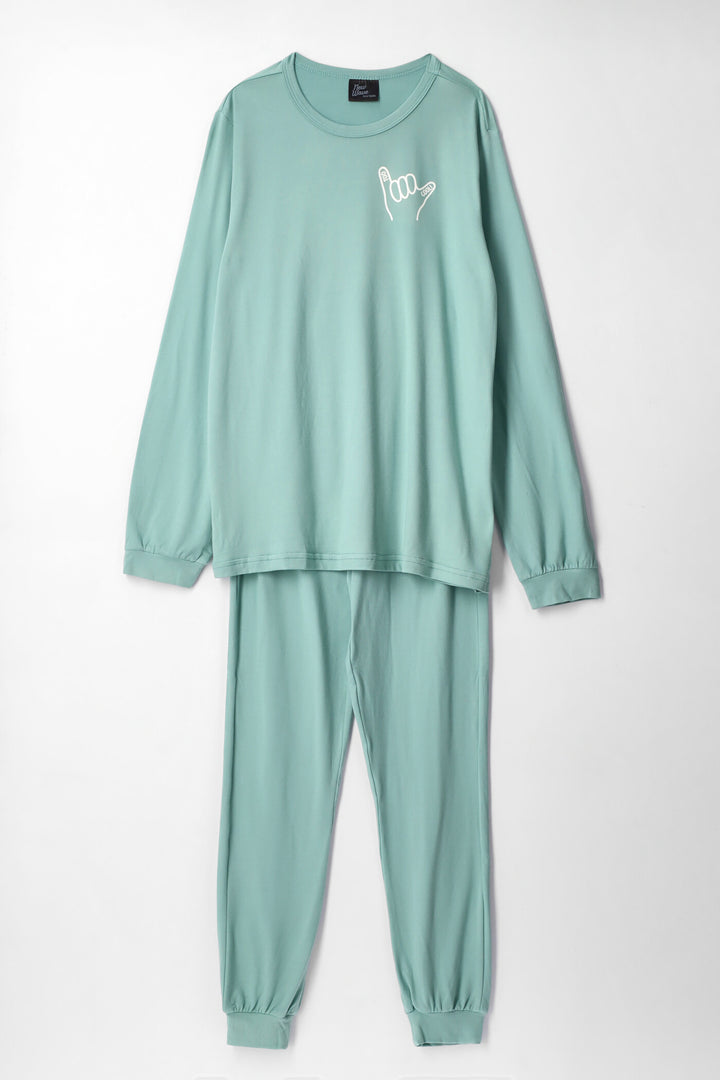 Boys Long Sleeve I'm Cool Dty Sleep Set - Sage