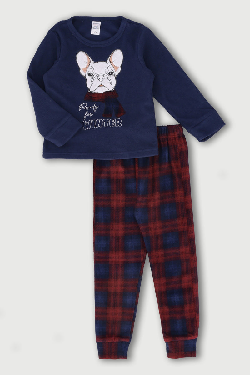 Pre-Boys French Bull Dog Sleep Set - Navy