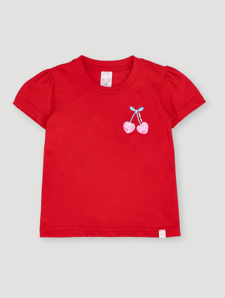 Pre- Girls Cherry Chest Top - Red