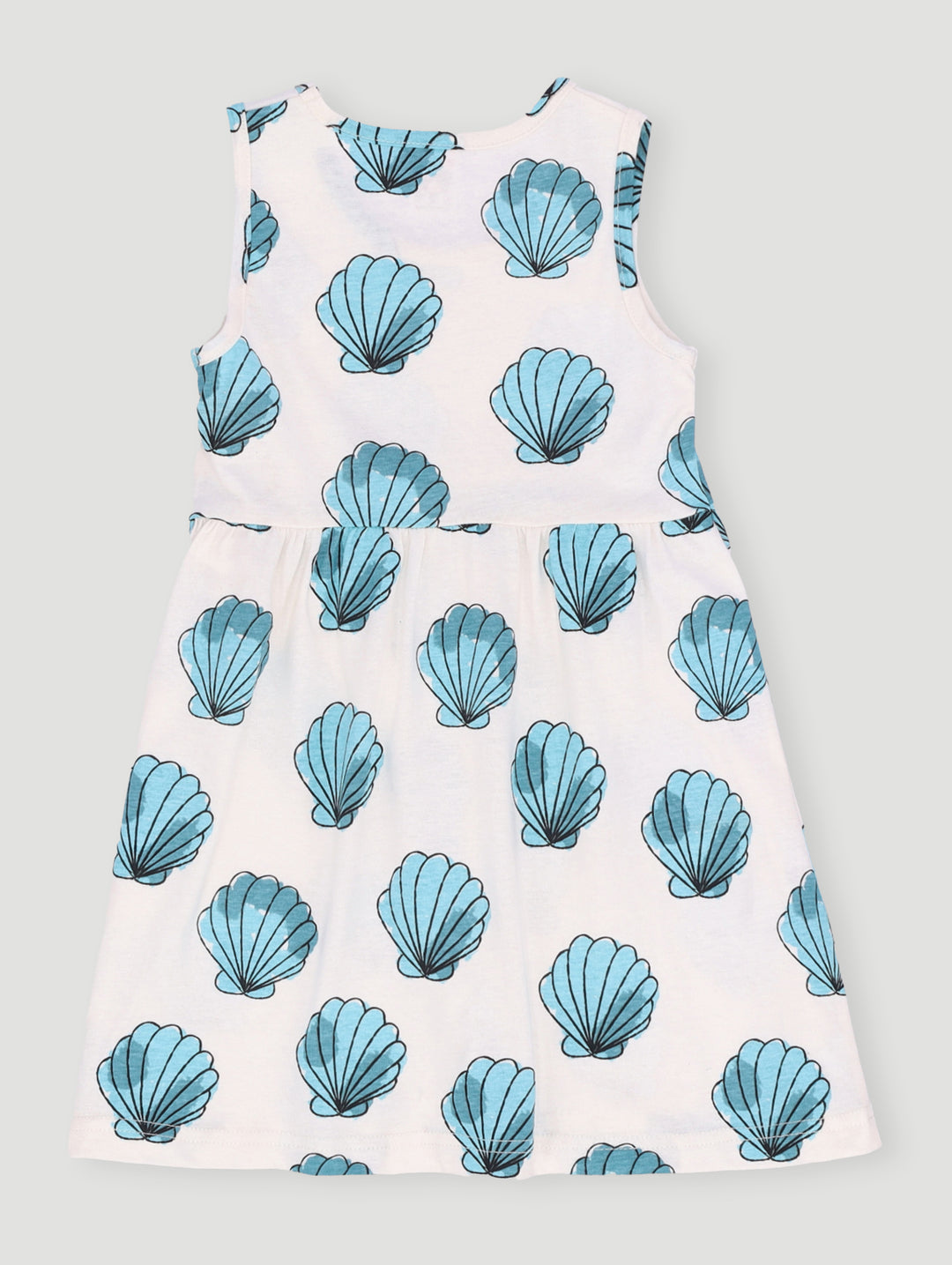 Pre- Girls Sleeveless All Over Print Shell Dress - White