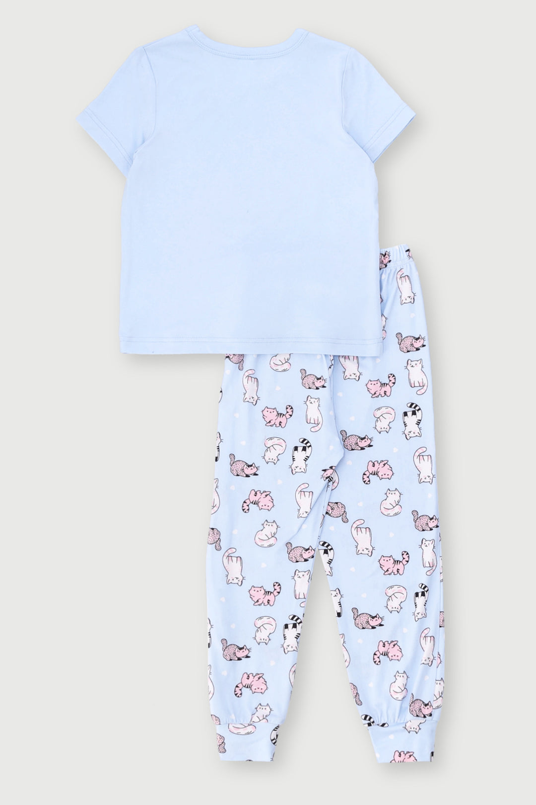 Pre-Girls Short Sleeve Cats Sleepwear - Blue