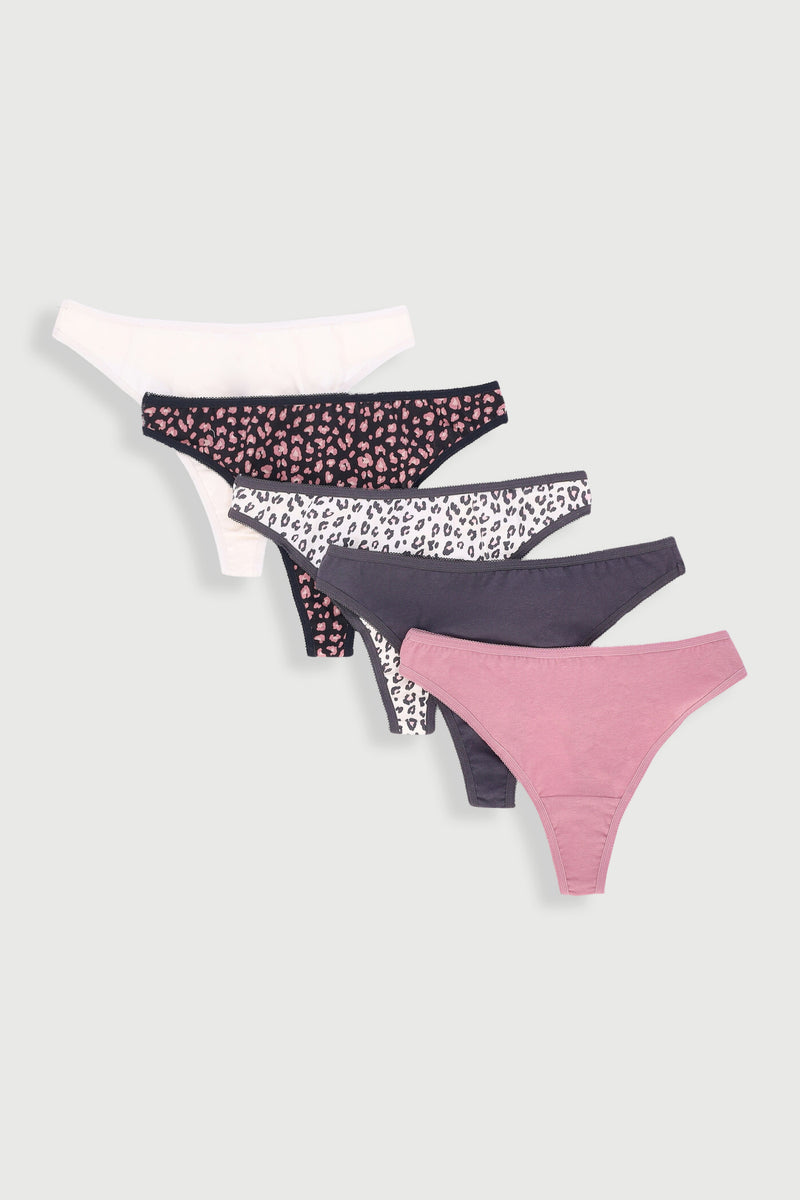 5 Pack Animal Cotton Bikini Panty