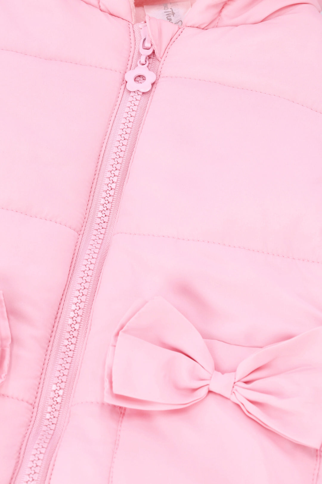 Baby Girls Faux Fur Puffer Jacket - Pink