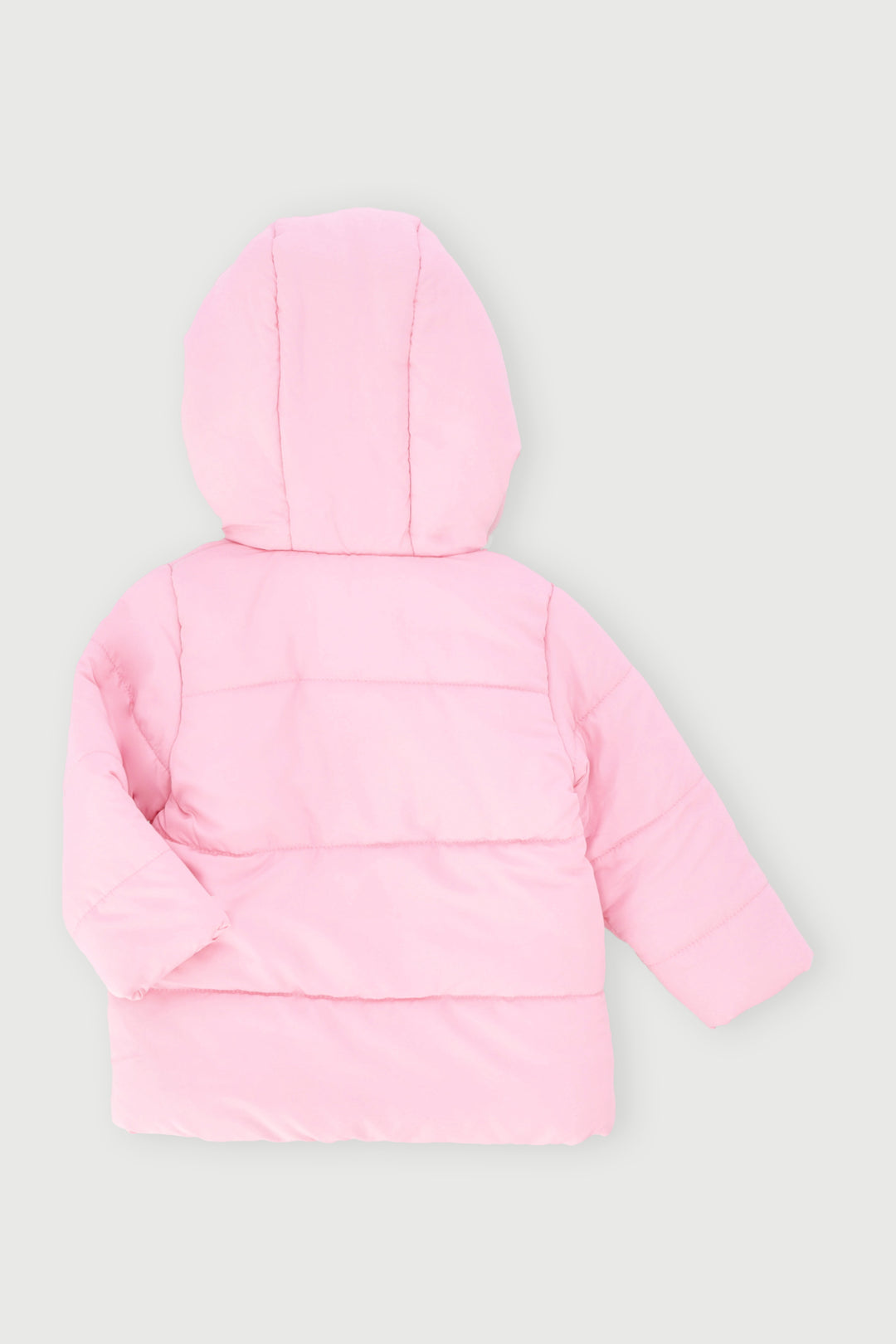 Baby Girls Faux Fur Puffer Jacket - Pink