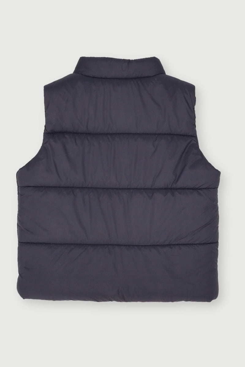 Baby Boys Bear Badge Sleeveless Jacket - Black