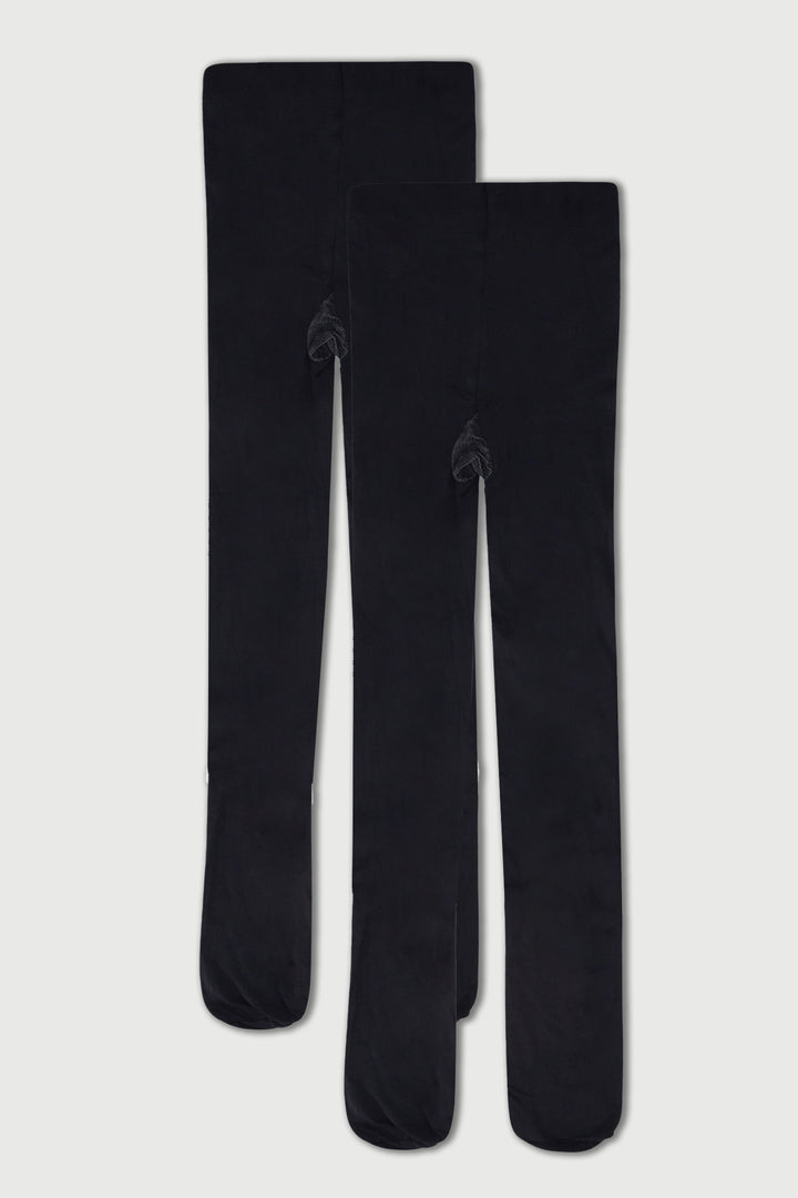 Girls 2 Pack Original Opaque Tights - Black